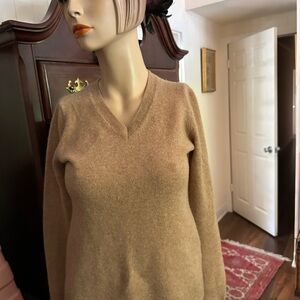 Charter Club Camel V-Neck Sweater
